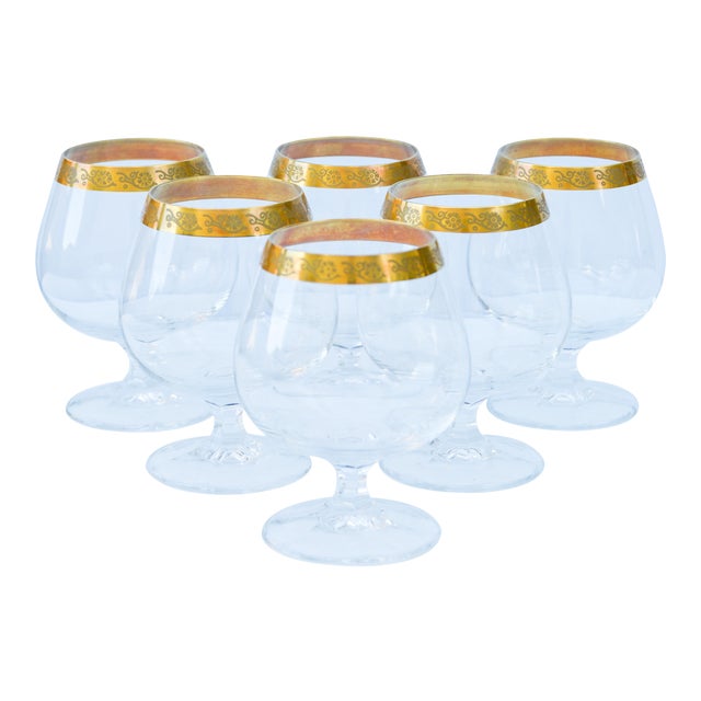 Crystal Glasses, S/6 For Sale