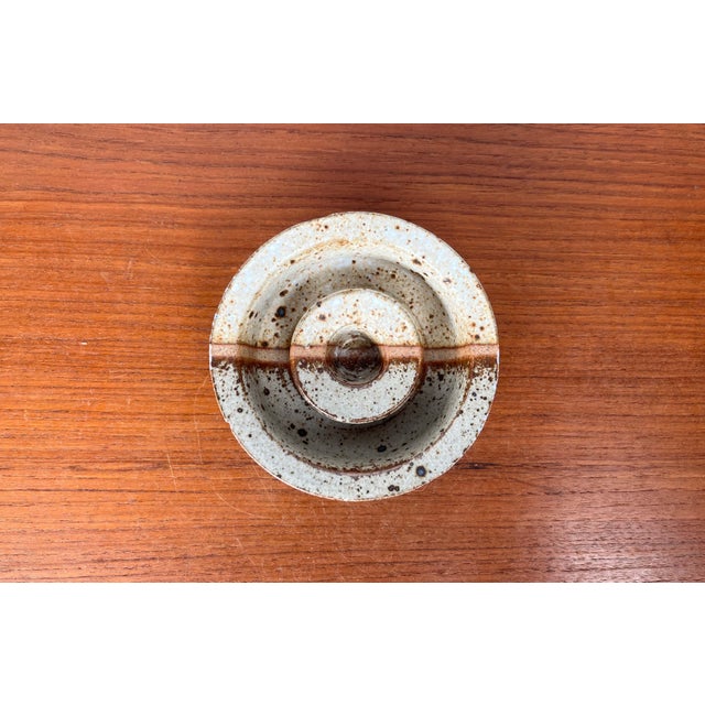 Mid-Century Modern Danish Studio Pottery Candleholder, 1960s, in Very Good conditions. Designed 1960 to 1969