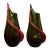 Pair of Murano Sommerso Glass Vases With Applied Red Serpentine For Sale