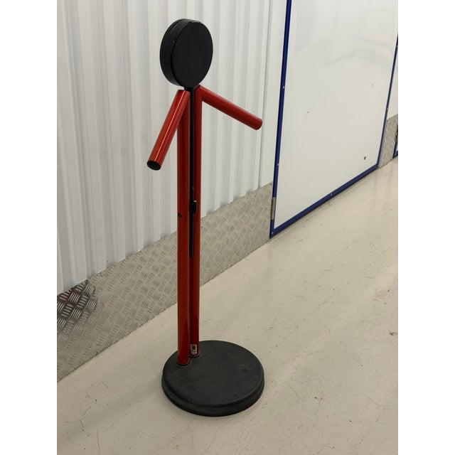 Vintage Modern Red and Black Metal Valet Coat Rack, 1980s For Sale - Image 4 of 17