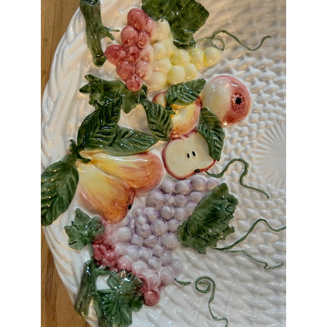 Need a large piece of majolica to add to your collection? This is it! At 17”w this white basketweave bowl makes a...