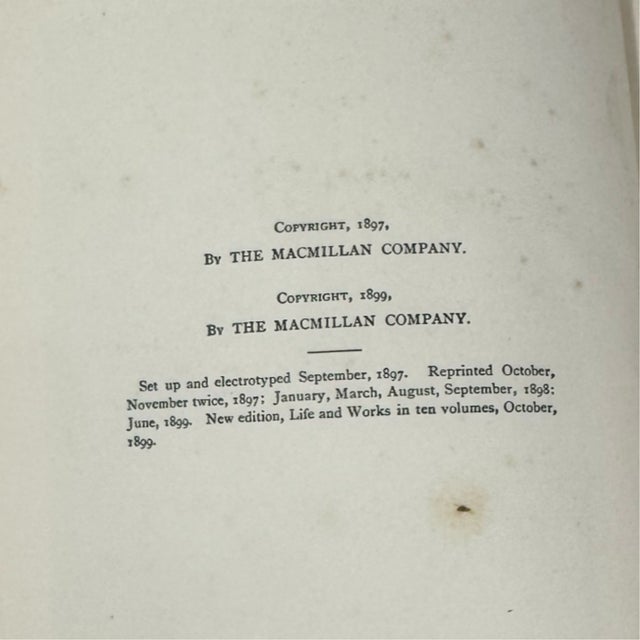 Antique 1899 the Life and Works of Alfred Lord Tennyson - Complete 10-Volume Set For Sale - Image 4 of 5