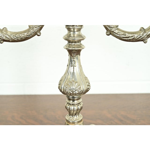 Tiffany & Co. Style Antique Victorian Silverplate Three-Light Candelabra For Sale - Image 10 of 14