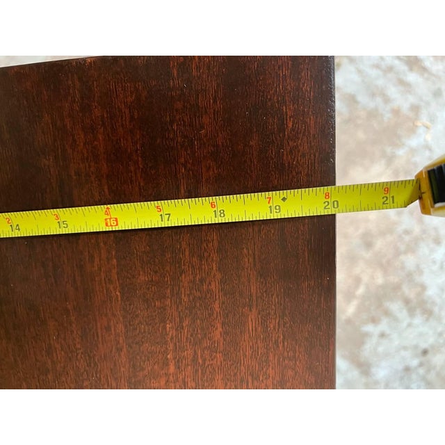 Federal Style Inlaid Mahogany Desk With Brass Pulls For Sale - Image 10 of 11