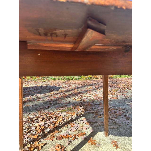 Auburn 1820s American Hepplewhite Primitive Antique Gate Fold Breakfast Table For Sale - Image 8 of 13