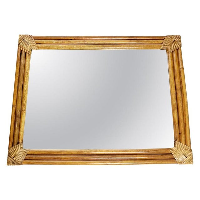 Gold Rattan Mirror, France, 1990s For Sale - Image 11 of 11