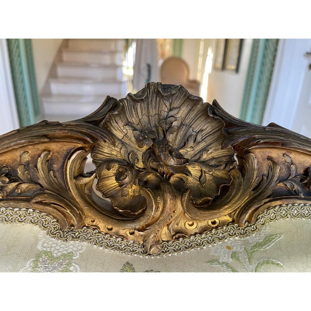 French Giltwood Marquise Armchair, 1900s For Sale - Image 11 of 14