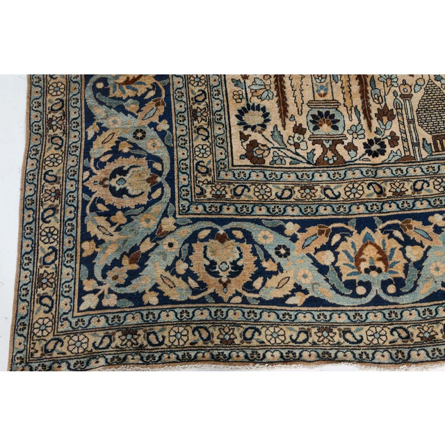 Textile Antique Khorassan Botanic Design Handmade Wool Rug For Sale - Image 7 of 8