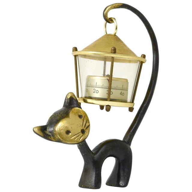 Cat Figurine with Thermometer by Walter Bosse for Hertha Baller, Austria, 1950s For Sale - Image 6 of 6