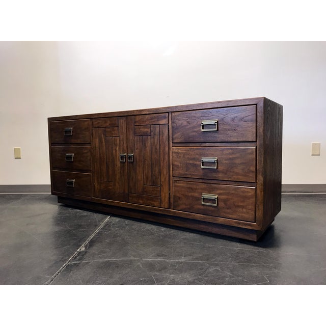 DREXEL HERITAGE Woodbriar Pecan Campaign Style Dresser Credenza Sideboard Chairish