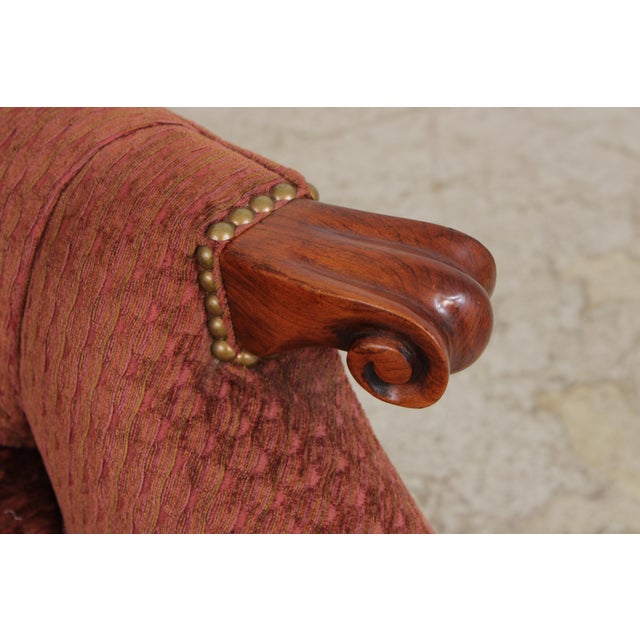Wood Stickley Leopold Upholstered Chair & Ottoman For Sale - Image 7 of 18