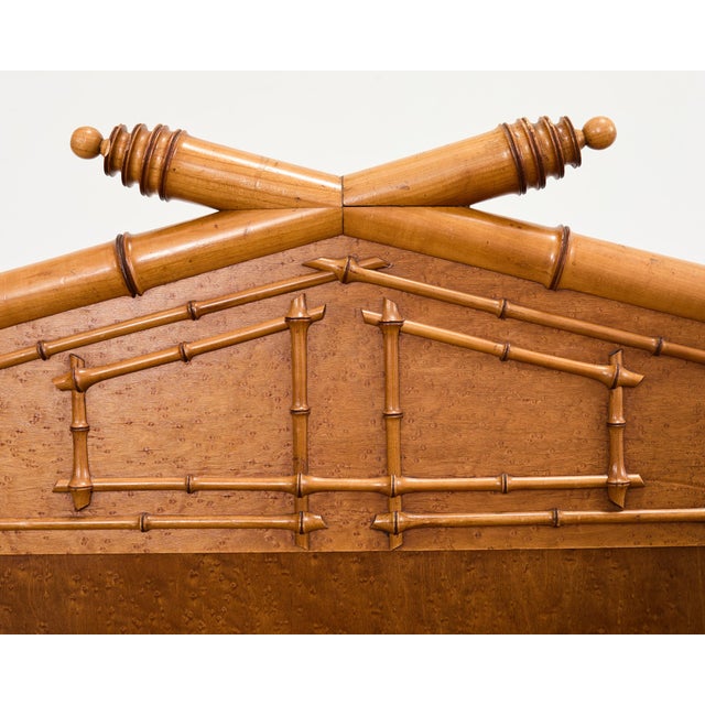 Wood 19th Century English Aesthetic Movement Faux Bamboo Maple Bed For Sale - Image 7 of 18