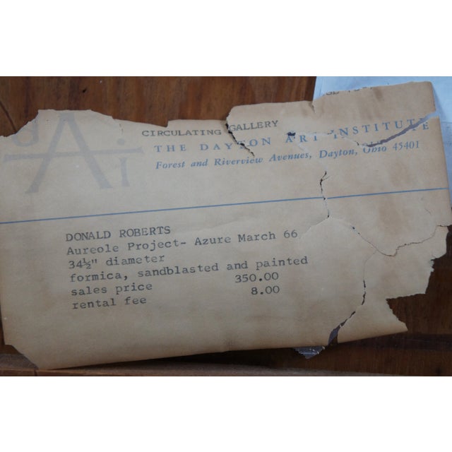 1960s Donald Roberts Aureole Project Azure 1966 MCM Formica Sandblasted Painting 43" For Sale - Image 5 of 12