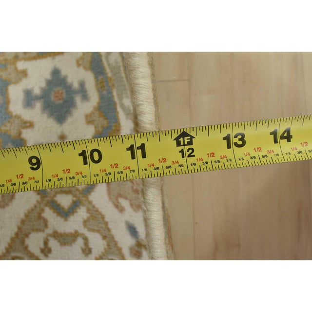 Oushak Runner 2’7” X 7’10” Ivory Wool Tribal Hand-Knotted Oriental Rug For Sale - Image 11 of 13