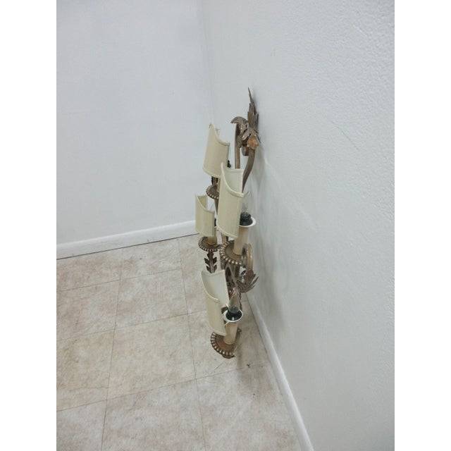 1990s Fine Art Lamps French Regency Wrought Iron Acanthus Leaf Wall Sconce Lamp A For Sale In Philadelphia - Image 6 of 11