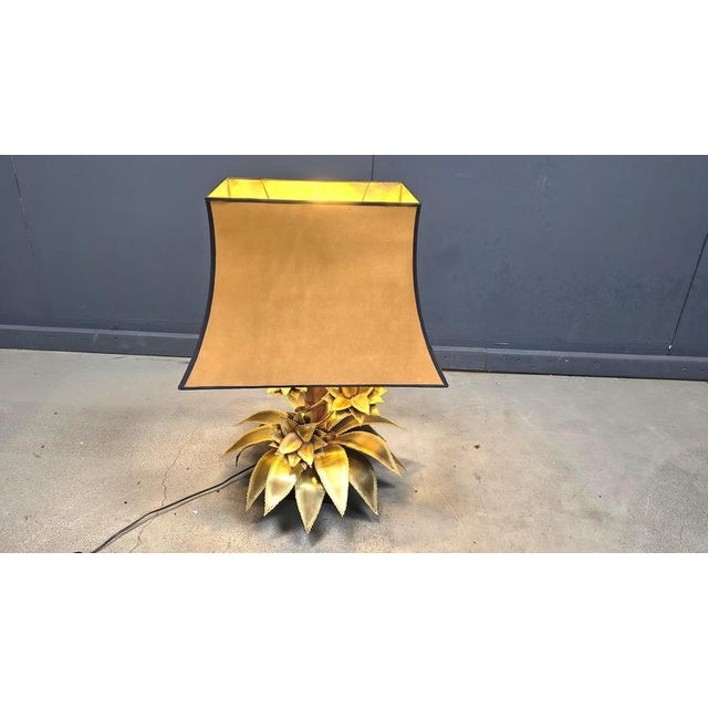 Black Floral Table Lamp from Maison Jansen, 1970s For Sale - Image 8 of 12