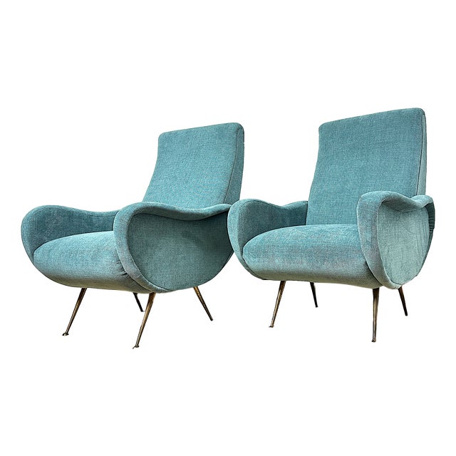 Vintage Lady Lounge Chairs attributed to Marco Zanuso, Italy, 1950s, Set of 2 For Sale
