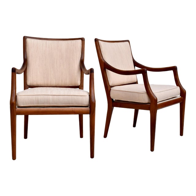 Mid 20th Century Pair of Open Armchairs Attributed to t.h. Robsjohn-Gibbing for Widdicomb For Sale