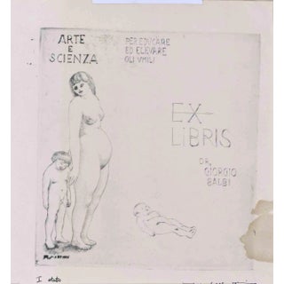Alberto Martini, Ex-Libris Giorgio Balbi, Woodcut Print, 1944 For Sale