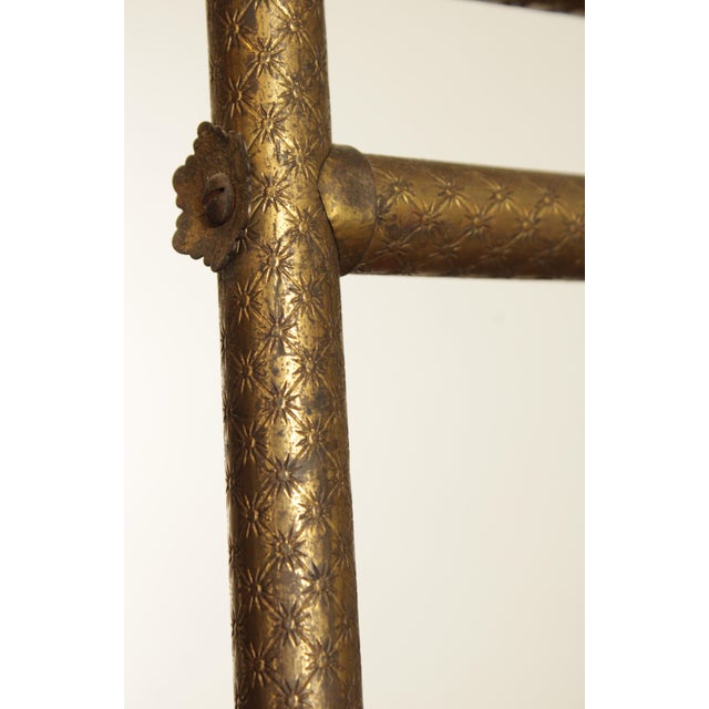 Brass Antique Victorian Aesthetic Pair of Etched Brass Easels For Sale - Image 8 of 12