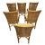 Wood McGuire Set/6 Rattan Leather Dining Chairs For Sale - Image 7 of 10
