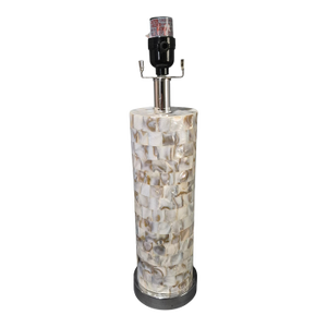 Late 20th Century Coastal Capiz Shell Column Table Lamp