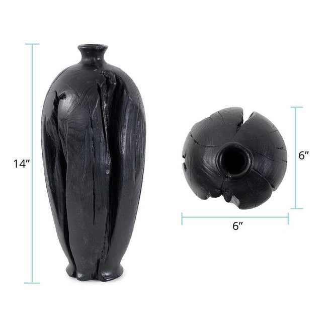 Plastic Haru Tall Vase in Black For Sale - Image 7 of 10