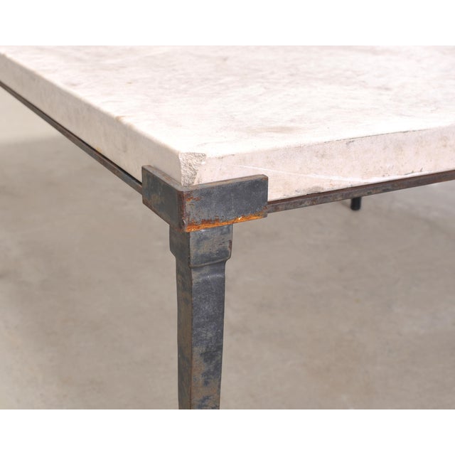 Holly Hunt Rue De Seine Limestone and Iron Cocktail Table 5 Ft For Sale - Image 13 of 18