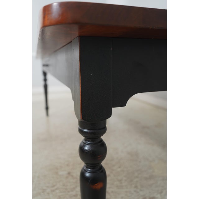 1990s Country 1 Drawer Cherry Dining Room Table W. Black Legs For Sale - Image 14 of 17