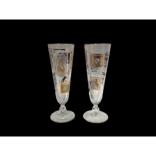 Mid century modern vintage Libbey Tavern Pilsner glasses. A set of two.