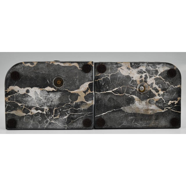 Art Deco Bronze Nymph and Faun Bookends by Pierre Le Faguays, Set of 2 For Sale - Image 9 of 10