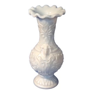 C 1880 Portieux Vallerystahl Victorian French Opaline Glass La Tete De Chevre Vase For Sale