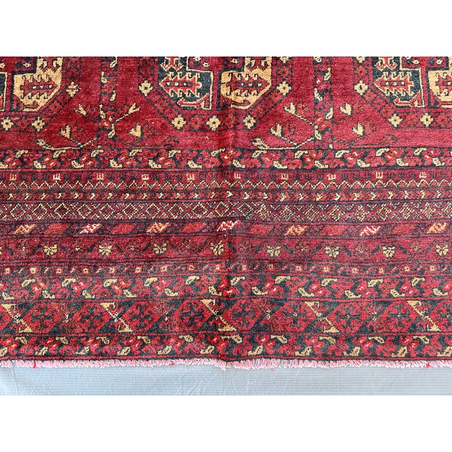 Red Mauri Bokhara Hand-Knotted Wool Rug - 8'8" X 5'6" For Sale - Image 10 of 13