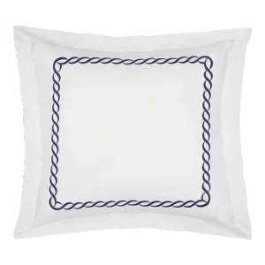 Catena Euro Shams, White/Navy - Set of 2