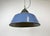 Blue Industrial Blue Enamel and Cast Iron Pendant Light, 1960s For Sale - Image 8 of 16