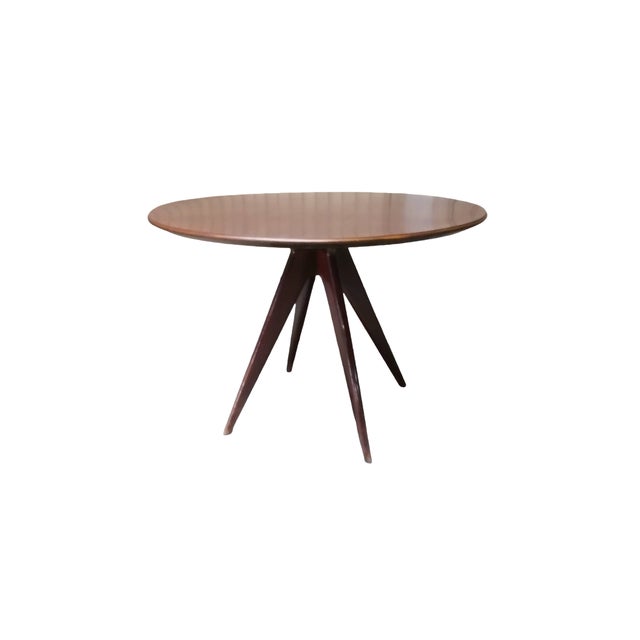 Brown Round Table by Osvaldo Borsani, Italy, 1950s For Sale - Image 8 of 8