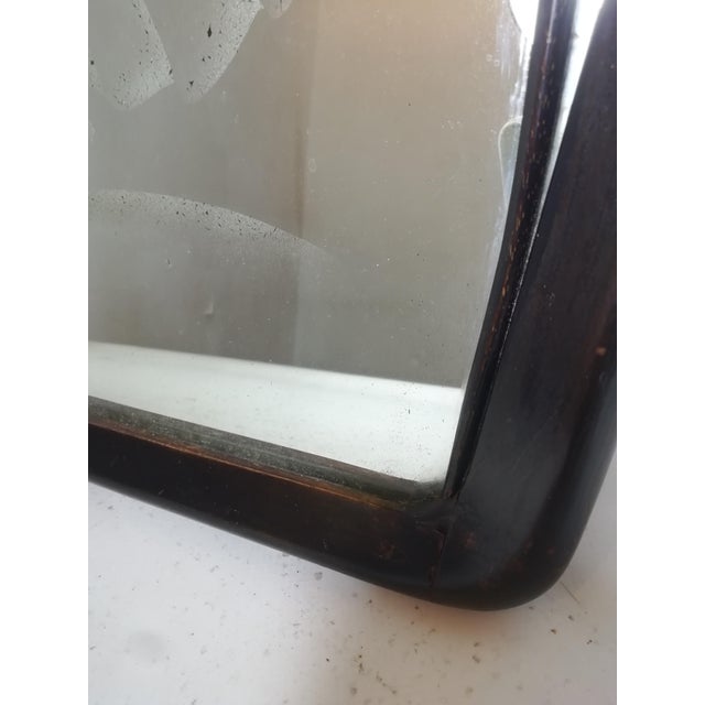 Wood Art Deco Mirror with Emery Glass, Italy, 1940s For Sale - Image 7 of 12