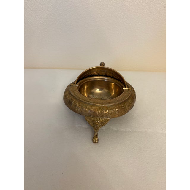 Mid 20th Century Ornate Embossed Brass Roll-Top Caviar Server For Sale - Image 9 of 9