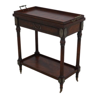Maitland Smith French Louis XVI Style Mahogany Serving Cart For Sale