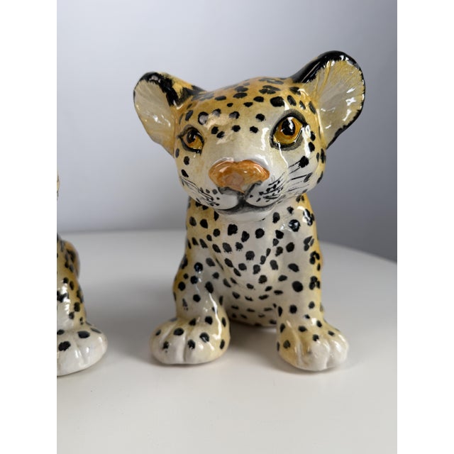 Italian Ceramic Leopard Family Figures, 1960s, Set of 3 For Sale - Image 14 of 18
