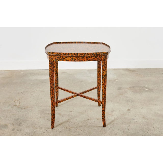 English Regency Style Center Table Speckled by Ira Yeager For Sale - Image 12 of 13