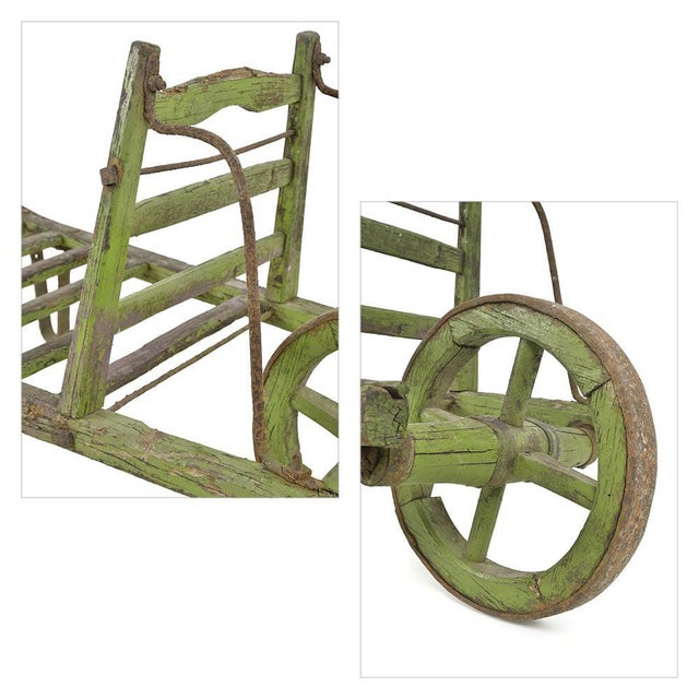 Antique Cart in Weathered Wood For Sale - Image 3 of 7