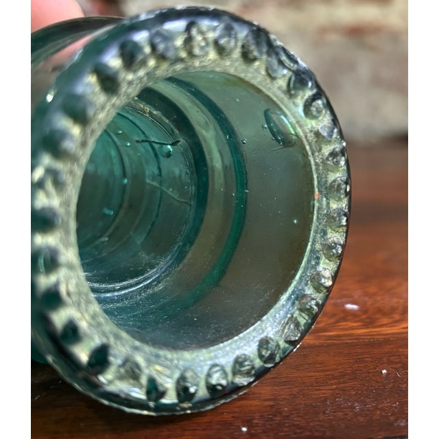Antique Brookfield Glass Company CD 145 Beehive Aqua Blue Glass Insulator For Sale In Kansas City - Image 6 of 6