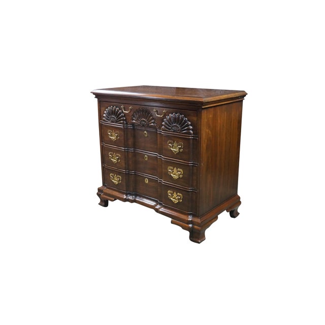 Vintage Harden block-front chest, circa 1970s. Beautifully crafted in solid cherry wood with a lustrous finish. Features a...