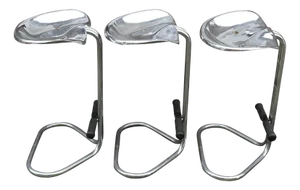 Vintage Chrome Tractor Stool attributed to Rodney Kinsman for Omk Design, 1960s, Set of 3