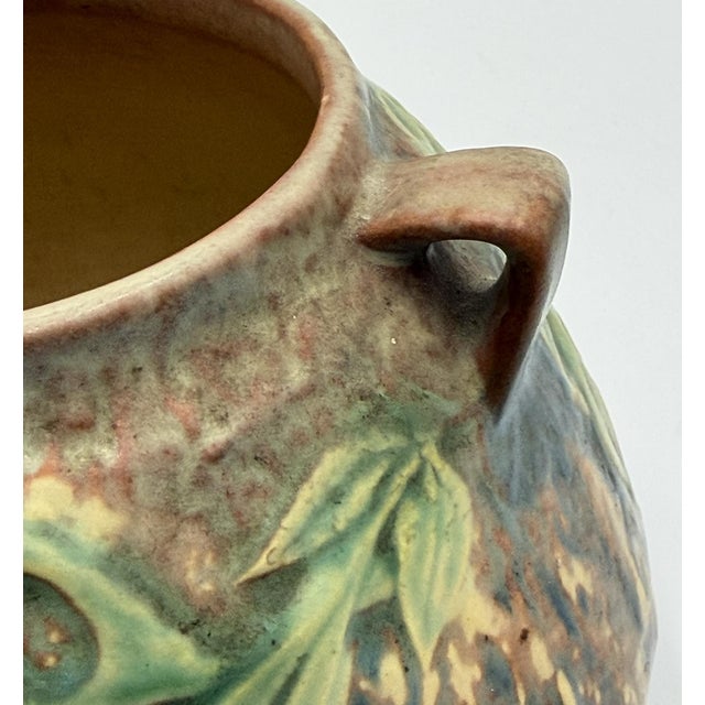 Roseville Wisteria Blue Matte Art Pottery Two-Handled Vase, 1930s For Sale - Image 10 of 14