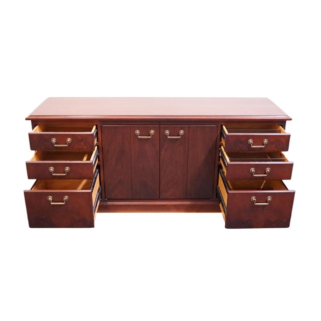 Wood Kimball Furniture Solid Mahogany Traditional Style 72" Office Credenza For Sale - Image 7 of 12