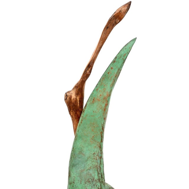 1960s Vintage Bronze and Driftwood Sculpture by A. Altmann For Sale - Image 5 of 8