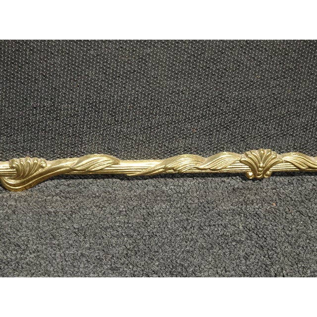 Gold Vintage French Country Brass W Mesh Three Panel Fireplace Screen For Sale - Image 8 of 15