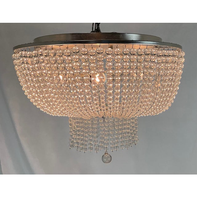 2020s Crystal Beaded Flush Mount Chandelier For Sale - Image 5 of 17